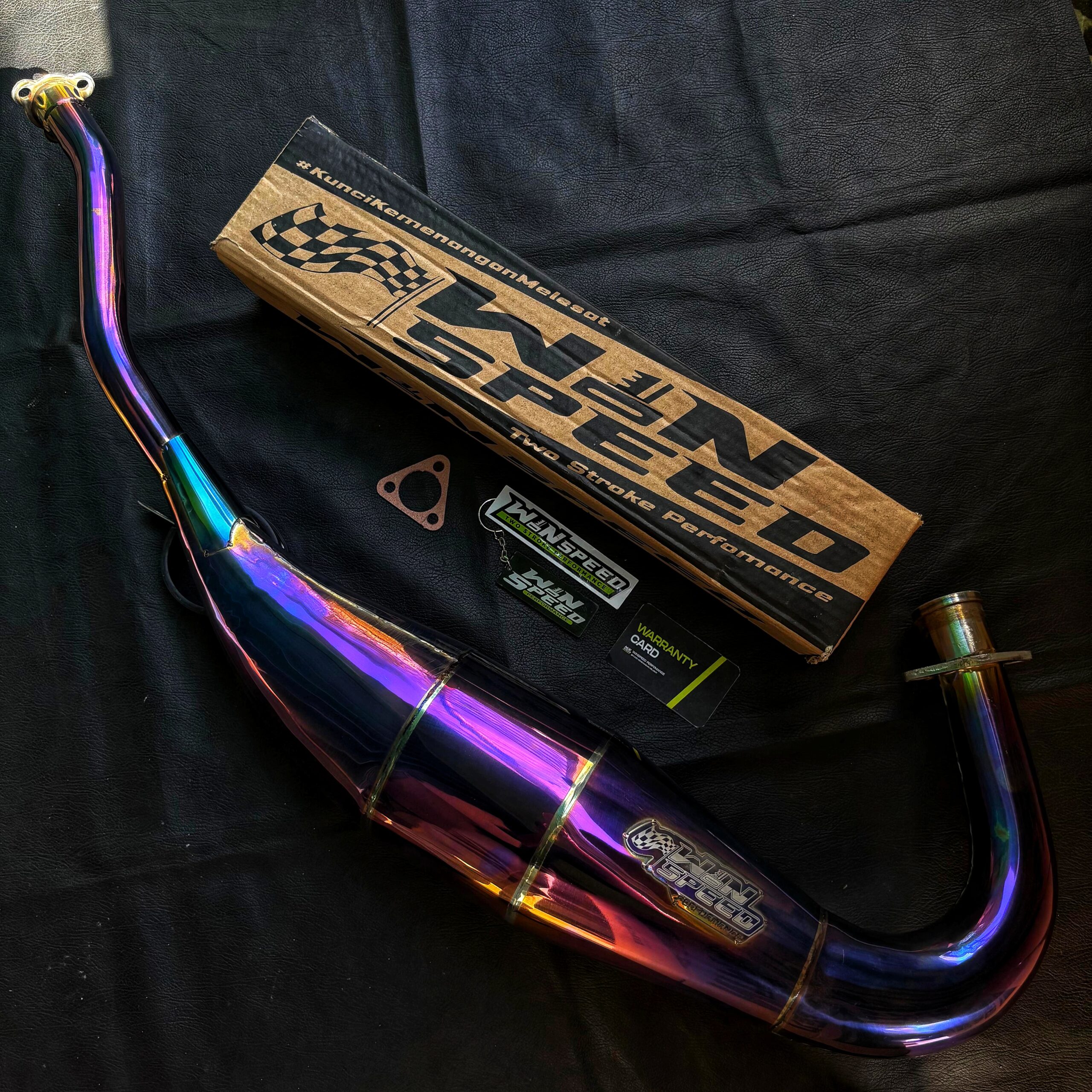 Set, Exhaust Chamber Semi Cobra / Super Cobra, Stainless Purple Blush Blue , KR150, KRR150, KRR150ZX, Serpico