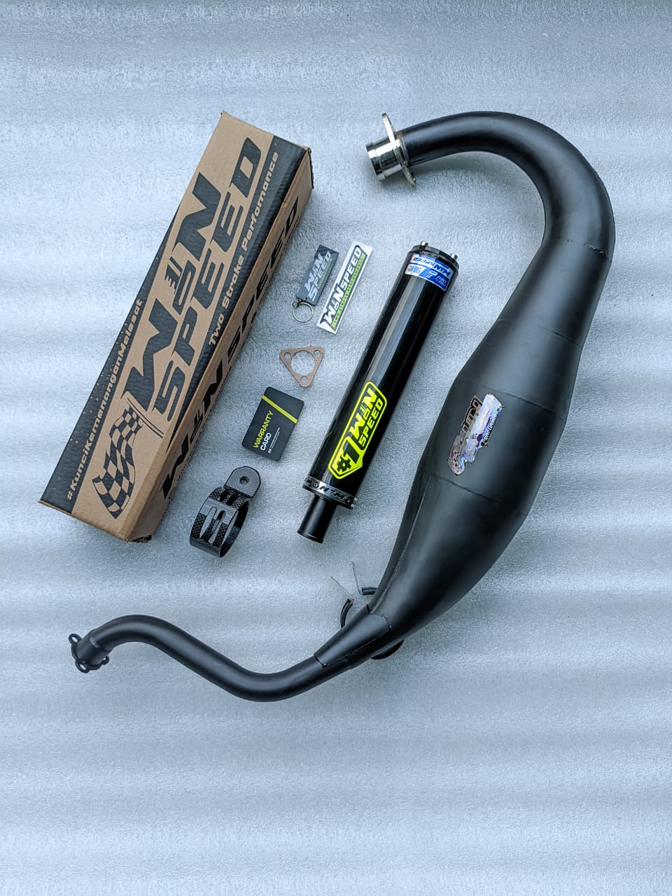 Fullsystem Silencers Aluminium Black Powder Coated Endcap CNC , Exhaust Chamber Super Cobra, Clearcoated Mild Steel Black Coating, KR150, KRR150, KRR150ZX, Serpico - Image 3