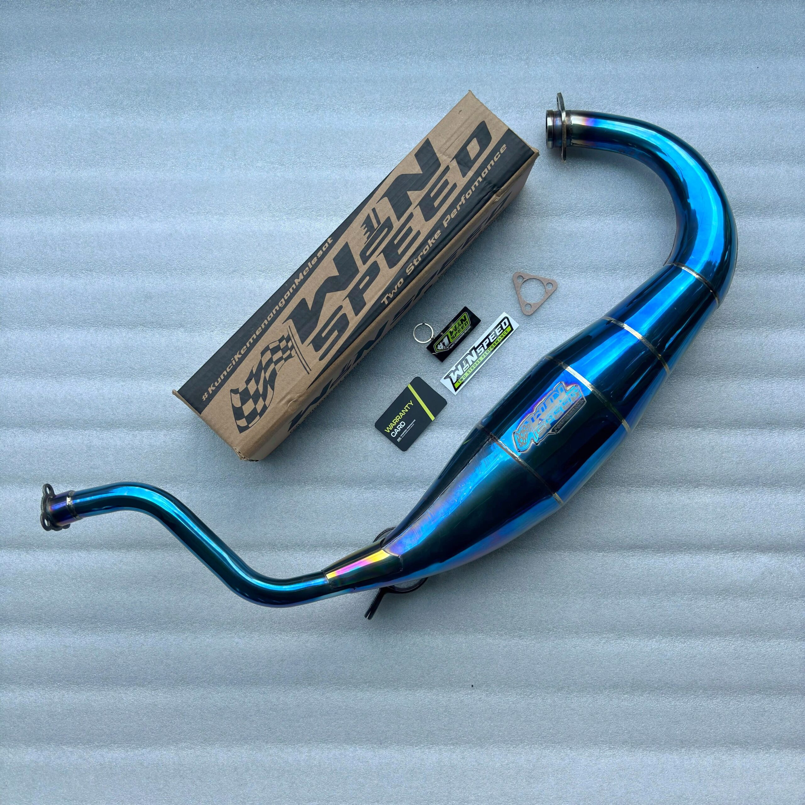 Set, Exhaust Chamber Semi Cobra / Super Cobra, Stainless Purple Blush Blue , KR150, KRR150, KRR150ZX, Serpico