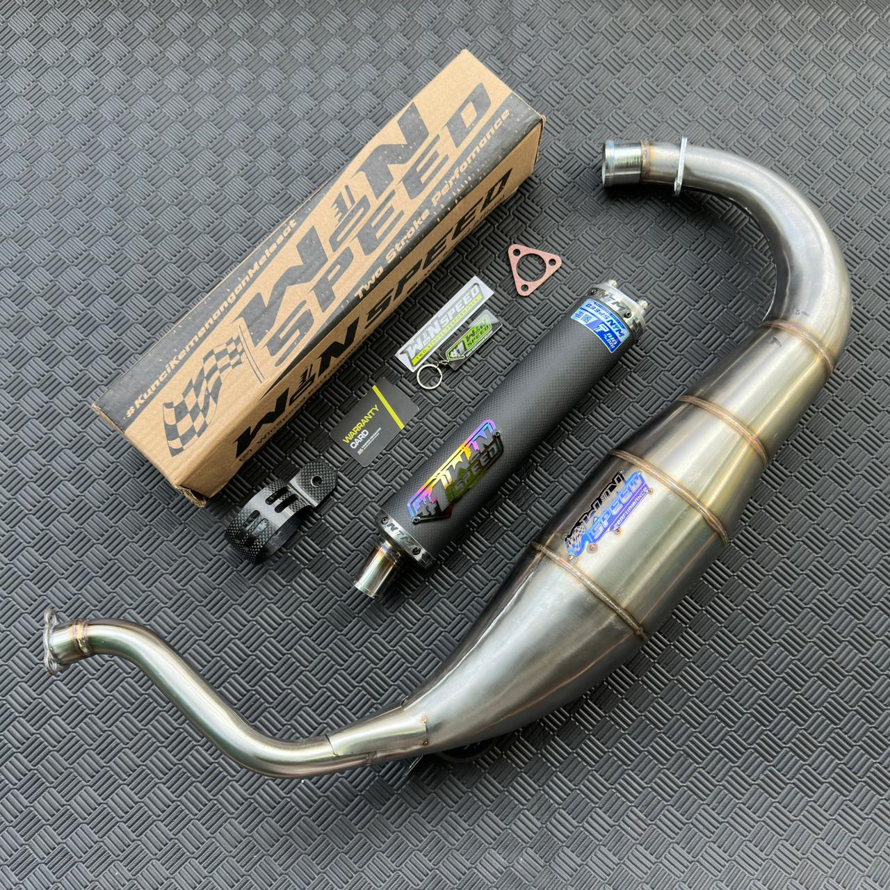 Fullsystem Silencers Carbon Plain Doff , Exhaust Chamber Super Cobra, Stainless Press , KR150, KRR150, KRR150ZX, Serpico - Image 3
