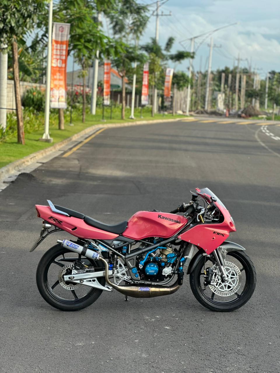 Fullsystem Silencers Carbon Hexagon Texalium Glossy , Exhaust Chamber Super Cobra, Stainless Press , KR150, KRR150, KRR150ZX, Serpico - Image 4