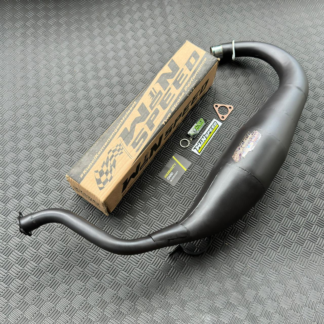 Set, Exhaust Chamber Super Cobra, Clearcoated mild steel black coating , KR150, KRR150, KRR150ZX, Serpico - Image 2