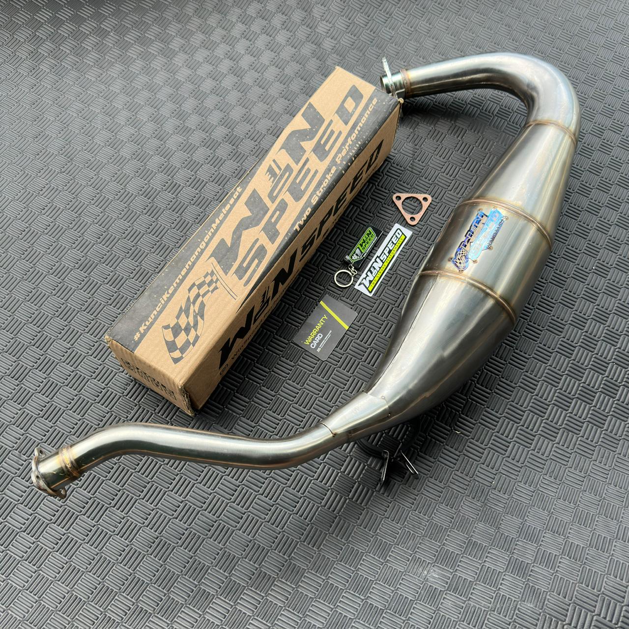 Set, Exhaust Chamber Semi Cobra , Stainless Press Neck C Landai , KR150, KRR150, KRR150ZX, Serpico - Image 3