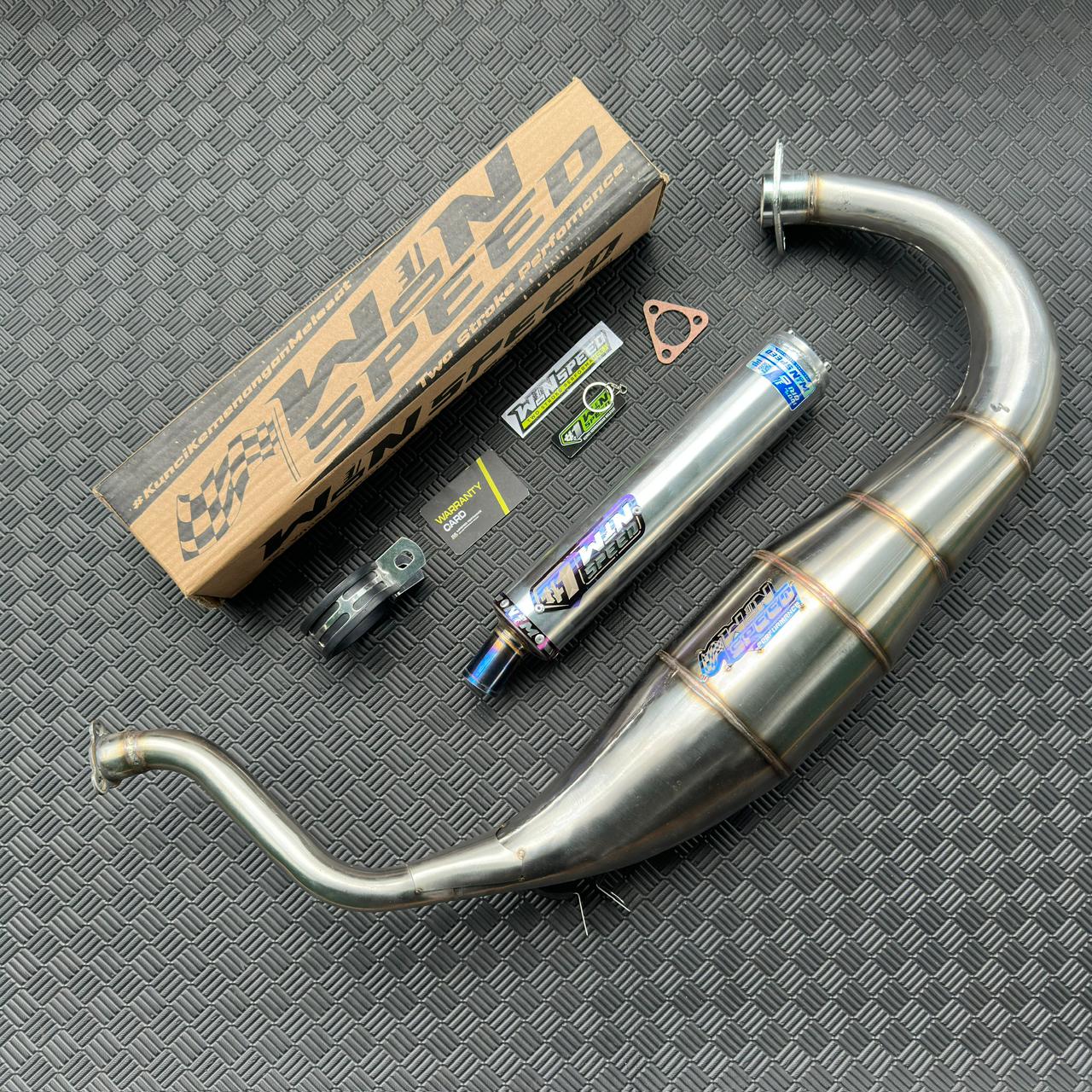 Fullsystem Silencers Polished Aluminium Logo List Stainlees Purple , Exhaust Chamber Super Cobra, Stainless Press , KR150, KRR150, KRR150ZX, Serpico - Image 3