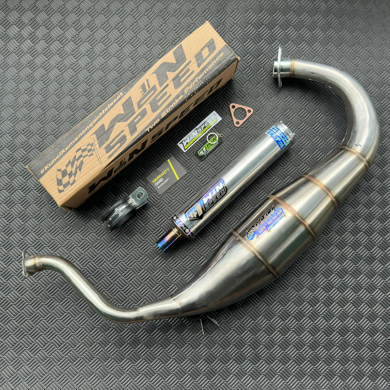 Fullsystem Silencers Polished Aluminium Logo List Stainlees Purple , Exhaust Chamber Super Cobra, Stainless Press , KR150, KRR150, KRR150ZX, Serpico - Image 4