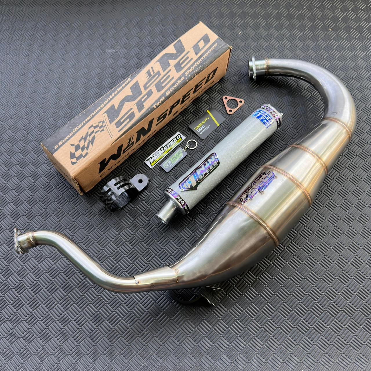 Fullsystem Silencers Carbon Hexagon Texalium Glossy , Exhaust Chamber Super Cobra, Stainless Press , KR150, KRR150, KRR150ZX, Serpico - Image 2