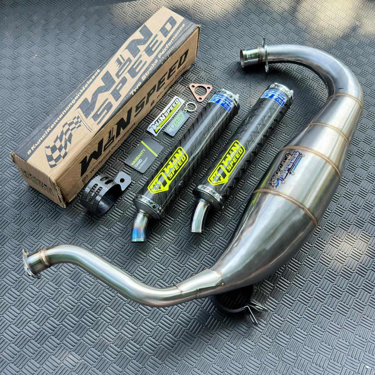 Fullsystem Carbon Jaguard & Lightning Glossy , Exhaust Chamber Super Cobra, Stainless Press , KR150, KRR150, KRR150ZX, Serpico - Image 2