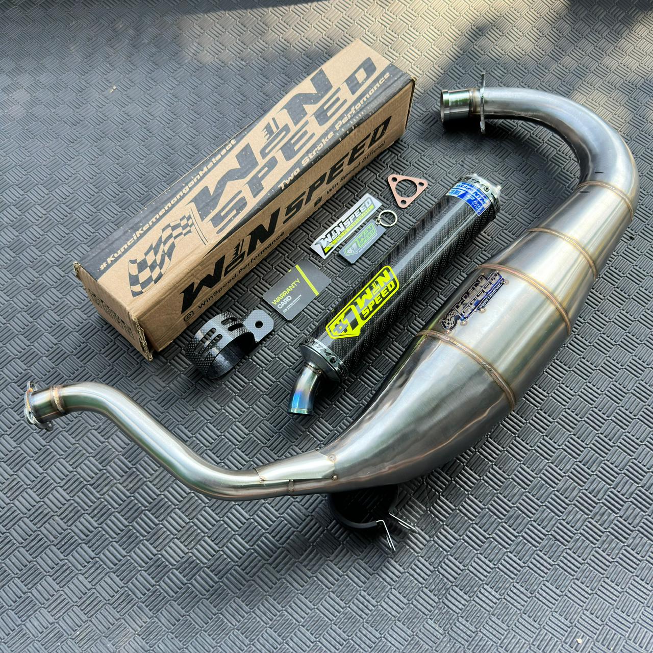 Fullsystem Carbon Jaguard & Lightning Glossy , Exhaust Chamber Super Cobra, Stainless Press , KR150, KRR150, KRR150ZX, Serpico - Image 3