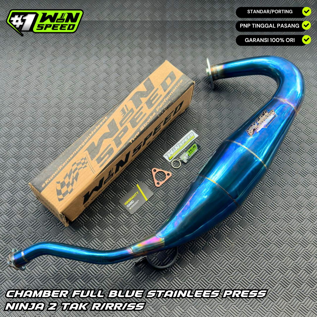 Set, Exhaust Chamber Semi Cobra / Super Cobra, Stainless Purple Blush Blue , KR150, KRR150, KRR150ZX, Serpico