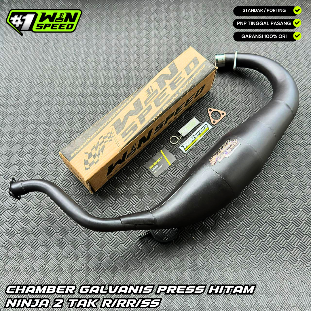 Set, Exhaust Chamber Super Cobra, Clearcoated mild steel black coating , KR150, KRR150, KRR150ZX, Serpico