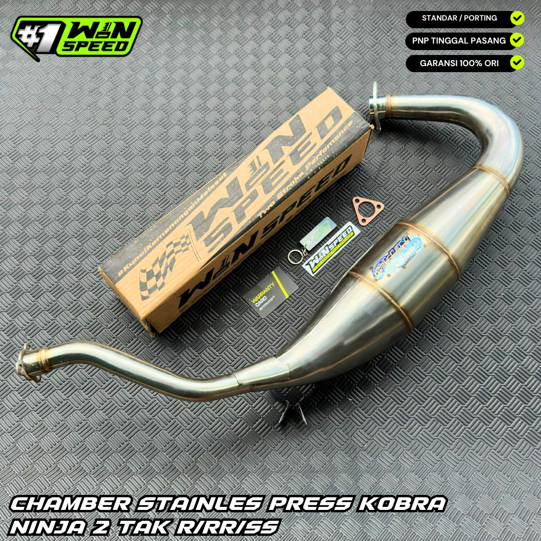 Set, Exhaust Chamber Semi Cobra , Stainless Press Neck C Landai , KR150, KRR150, KRR150ZX, Serpico