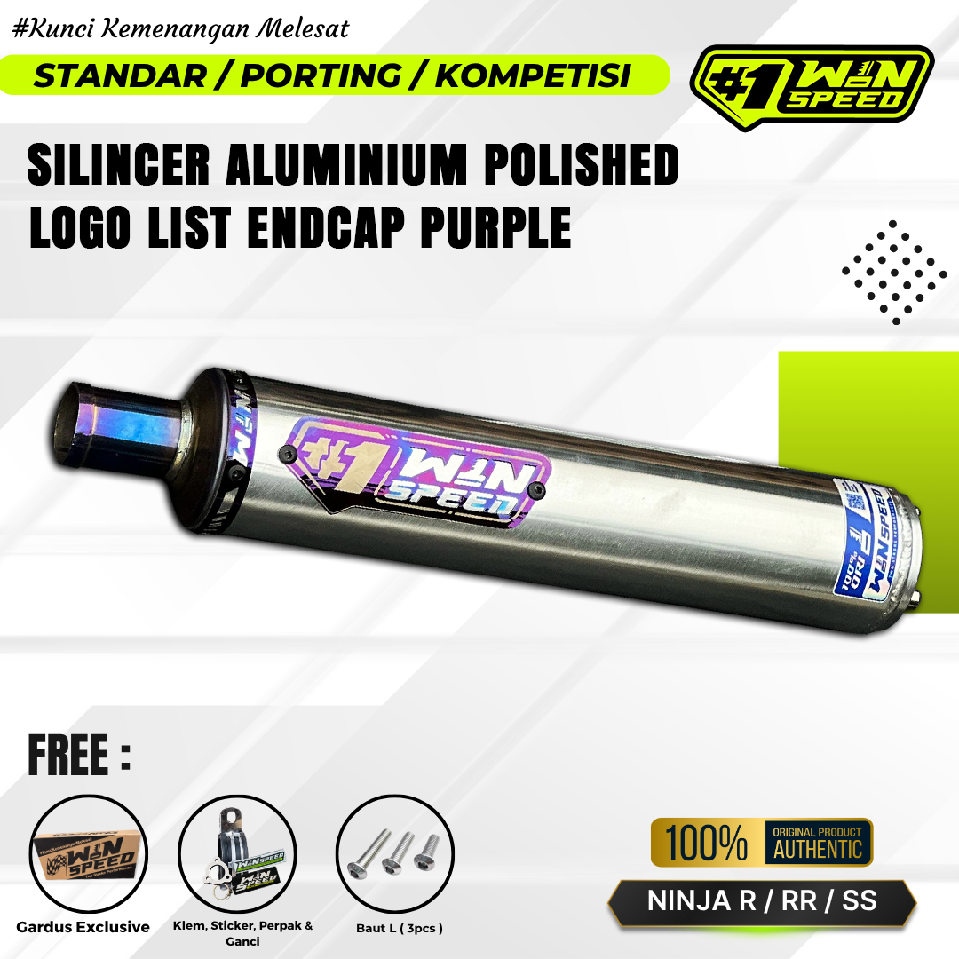 SILENCER ALUMINIUM LOGO LIST STAINLESS PURPLE