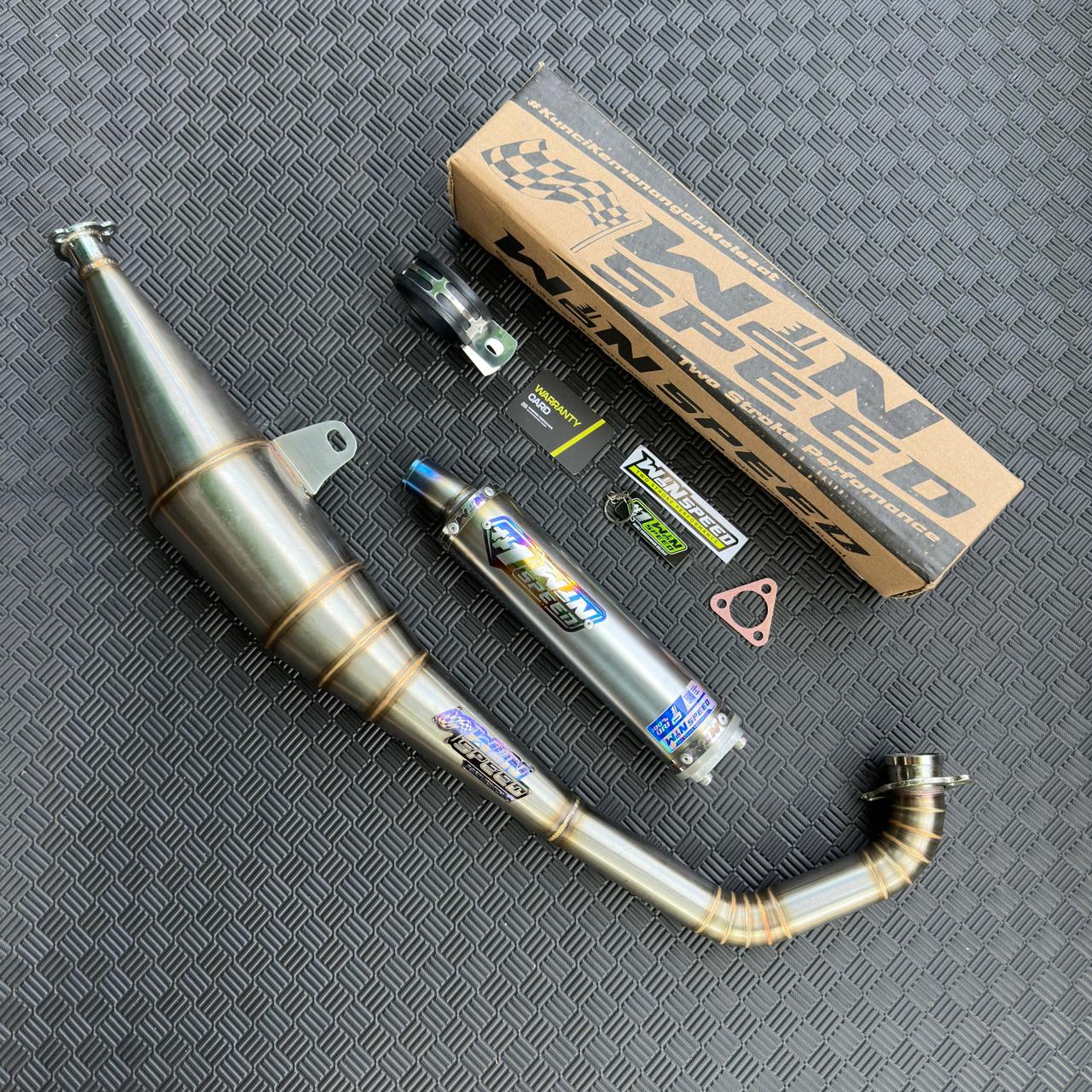 Fullsystem Silencer Stainless Half Blue, Exhaust Chamber Stainless undercarriage model , YAMAHA 125z,125zr - Image 3