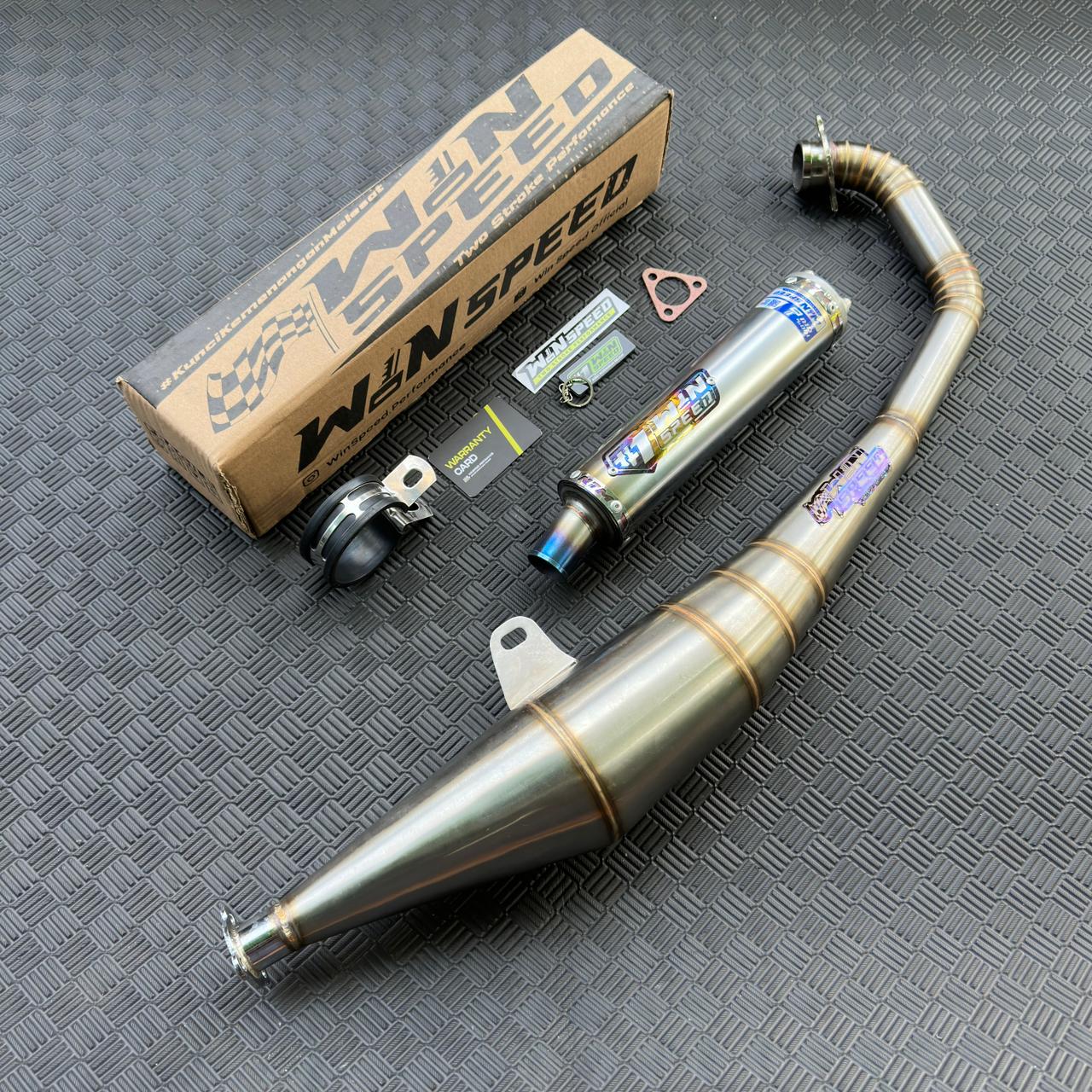 Fullsystem Silencer Stainless Half Blue, Exhaust Chamber Stainless undercarriage model , YAMAHA 125z,125zr - Image 4