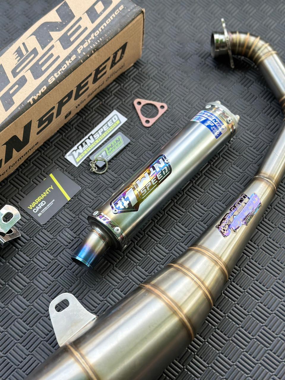 Fullsystem Silencer Stainless Half Blue, Exhaust Chamber Stainless undercarriage model , YAMAHA 125z,125zr - Image 2