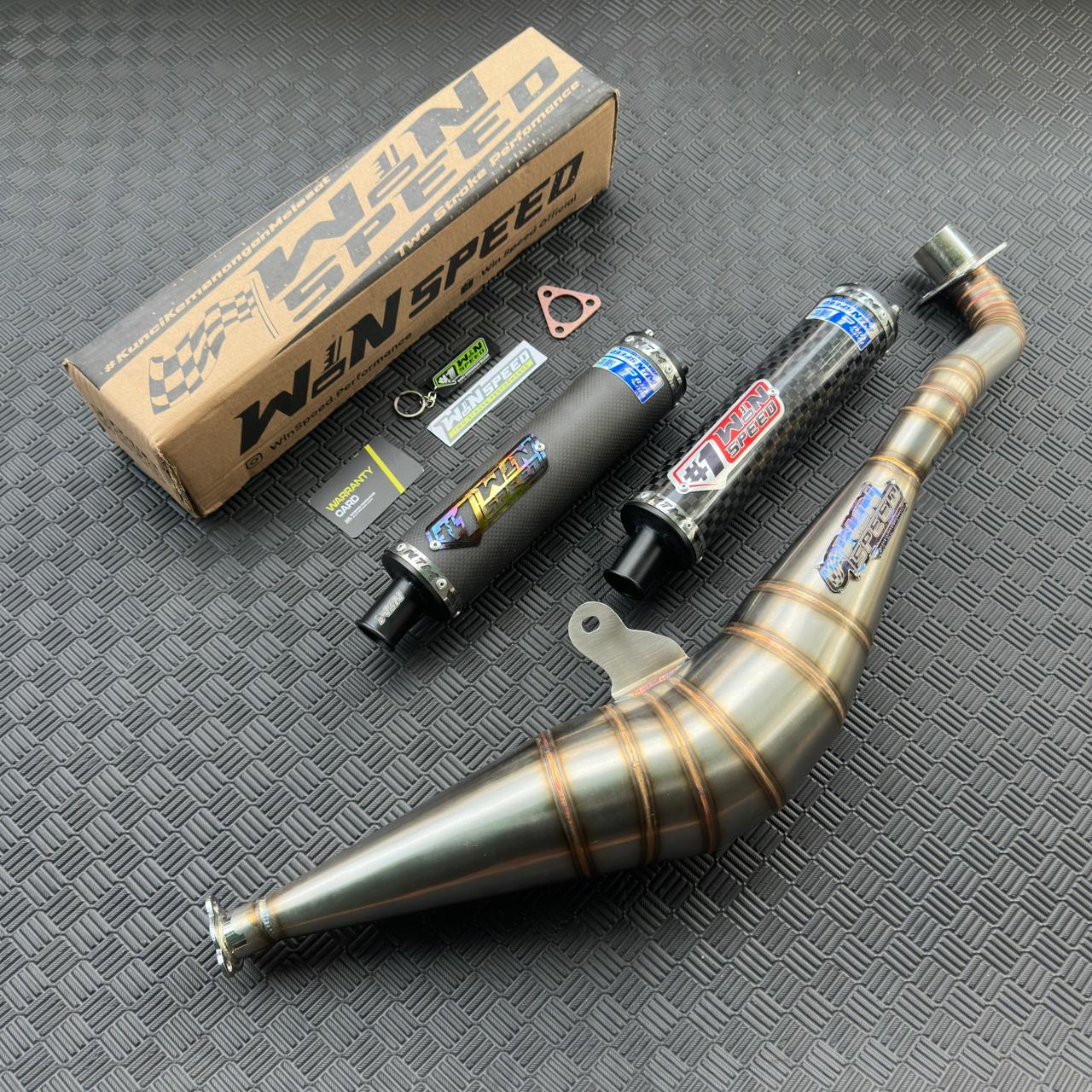 Fullsystem Silencer Carbon Plain Doff & Spreadtow, Exhaust Chamber Stainless BM POWER Side Model , YAMAHA F1ZR, F1Z, FORCE ONE - Image 2