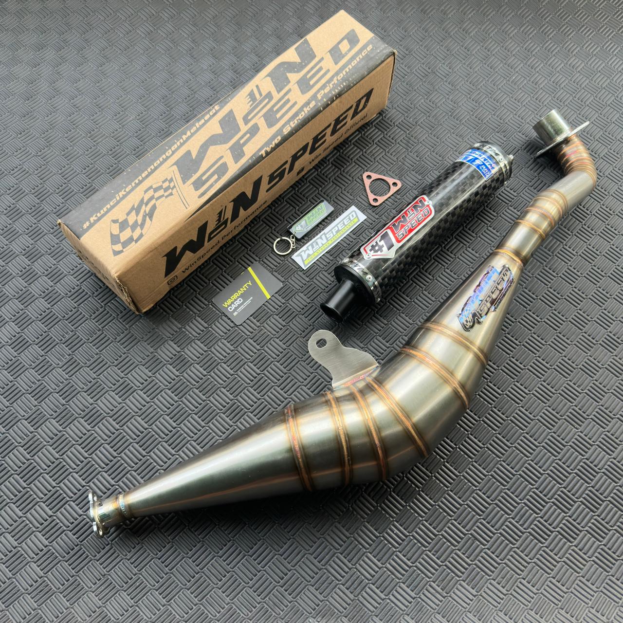 Fullsystem Silencer Carbon Plain Doff & Spreadtow, Exhaust Chamber Stainless BM POWER Side Model , YAMAHA F1ZR, F1Z, FORCE ONE - Image 3