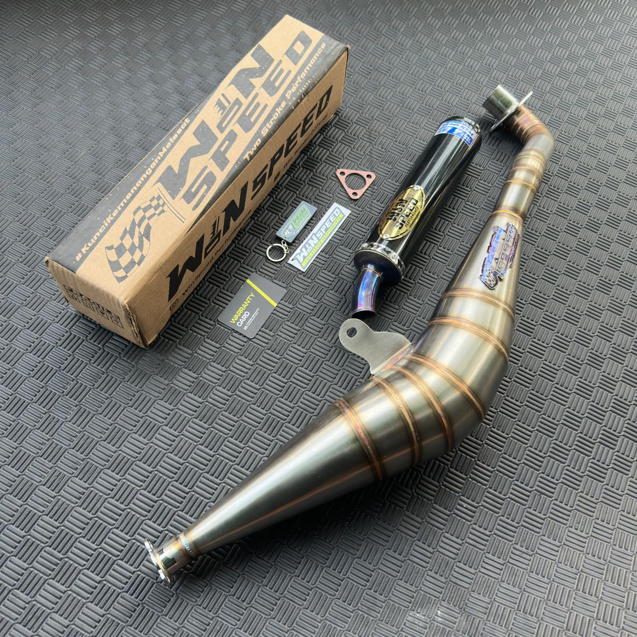 Fullsystem Silencer Aluminium Black Coating Logo Gold , Exhaust Chamber Stainless BM POWER Side Model , YAMAHA F1ZR, F1Z, FORCE ONE - Image 2