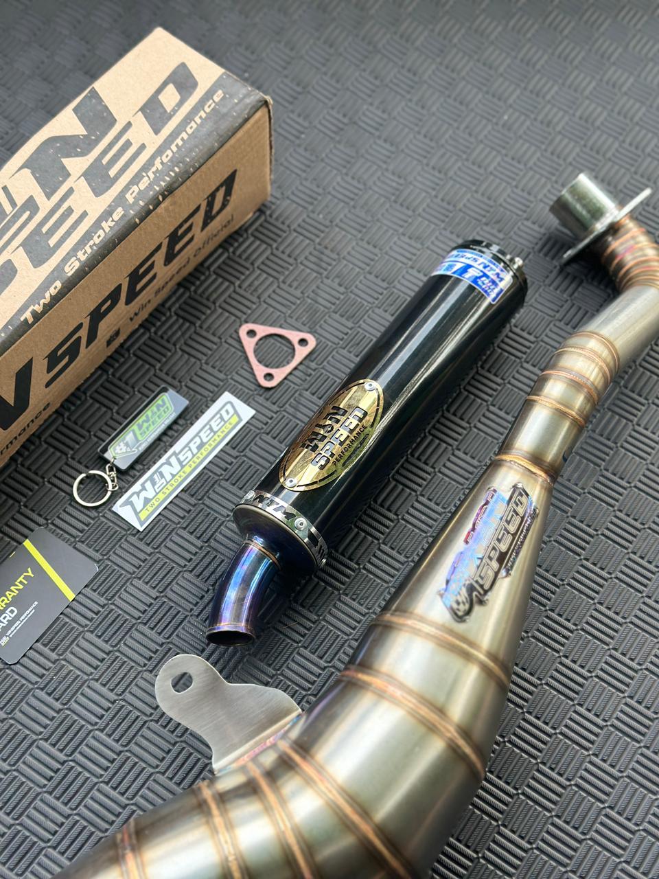 Fullsystem Silencer Aluminium Black Coating Logo Gold , Exhaust Chamber Stainless BM POWER Side Model , YAMAHA F1ZR, F1Z, FORCE ONE - Image 4