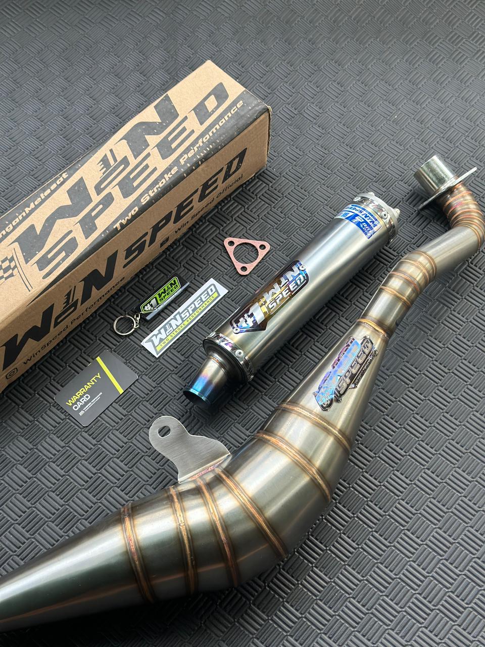 Fullsystem Silencer Stainless Half Blue , Exhaust Chamber Stainless BM POWER Side Model , YAMAHA F1ZR, F1Z, FORCE ONE - Image 5