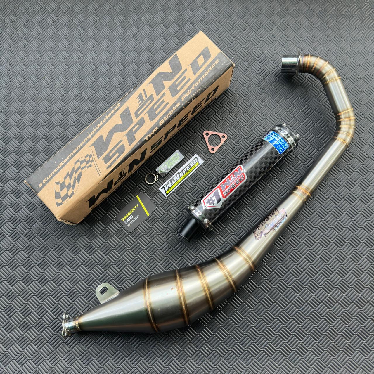 Fullsystem Silencers Carbon Spreadtow & Plain Doff , Exhaust Chamber Stainless Side Model , SATRIA 2 STROKE - Image 4