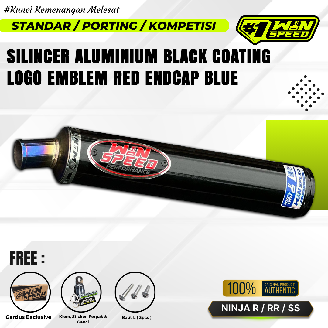 SILENCERS ALMU BLACK COATING BLUE MUZZLE EMBLEM LOGO RED