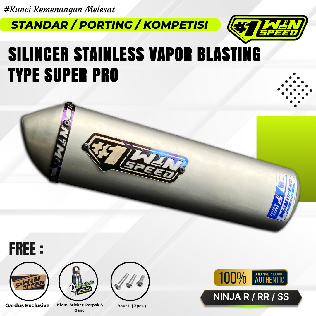 SILENCERS STAINLES SANDBLAST CHROOM TYPE SUPER PRO WINSPEED