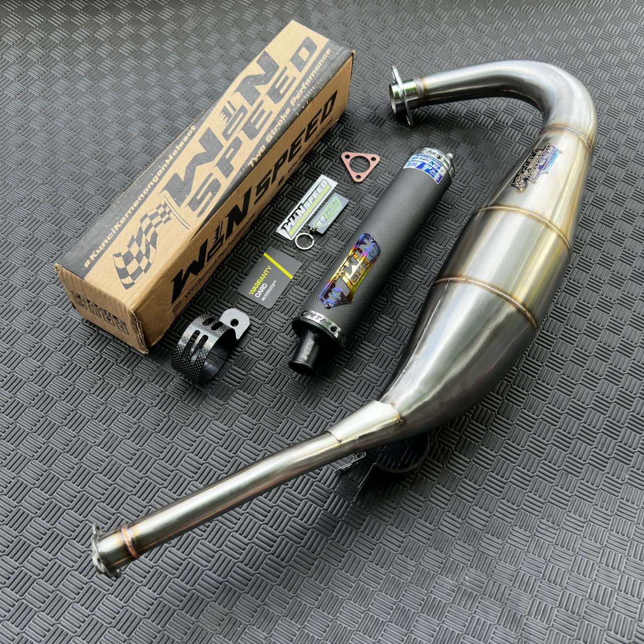 Fullsystem Silencers Carbon Plain Doff , Exhaust Chamber Standar Stainless Press , KR150, KRR150, KRR150ZX, Serpico - Image 3
