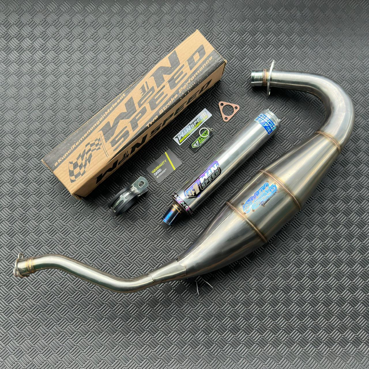 Fullsystem Silencers Polished Aluminium Logo List Stainlees Purple , Exhaust Chamber Cobra Medium, Stainless Press , KR150, KRR150, KRR150ZX, Serpico - Image 7