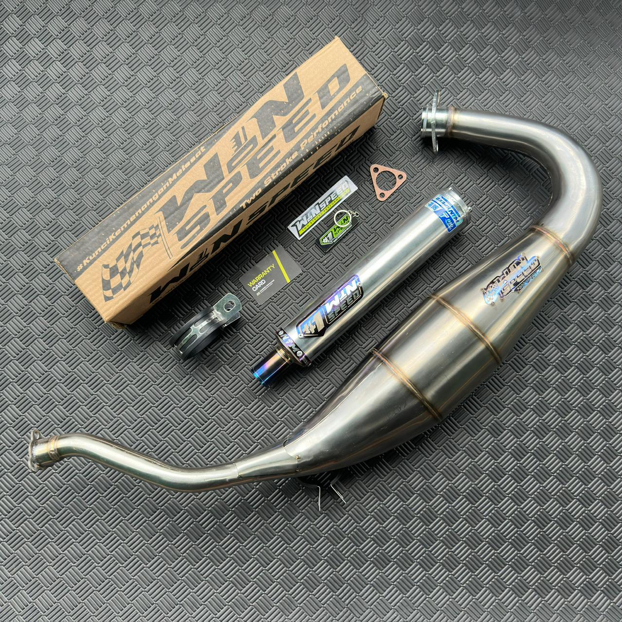 Fullsystem Silencers Polished Aluminium Logo List Stainlees Purple , Exhaust Chamber Cobra Medium, Stainless Press , KR150, KRR150, KRR150ZX, Serpico - Image 5
