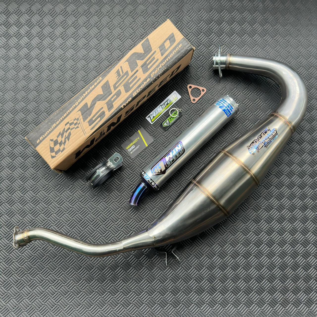 Fullsystem Silencers Polished Aluminium Logo List Stainlees Purple , Exhaust Chamber Cobra Medium, Stainless Press , KR150, KRR150, KRR150ZX, Serpico - Image 4
