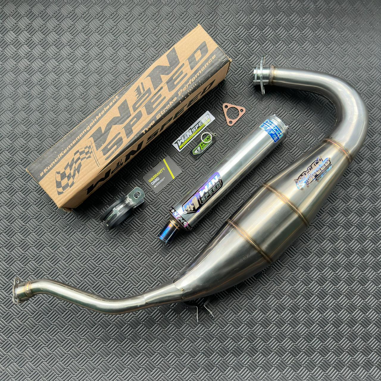 Fullsystem Silencers Polished Aluminium Logo List Stainlees Purple , Exhaust Chamber Cobra Medium, Stainless Press , KR150, KRR150, KRR150ZX, Serpico - Image 2
