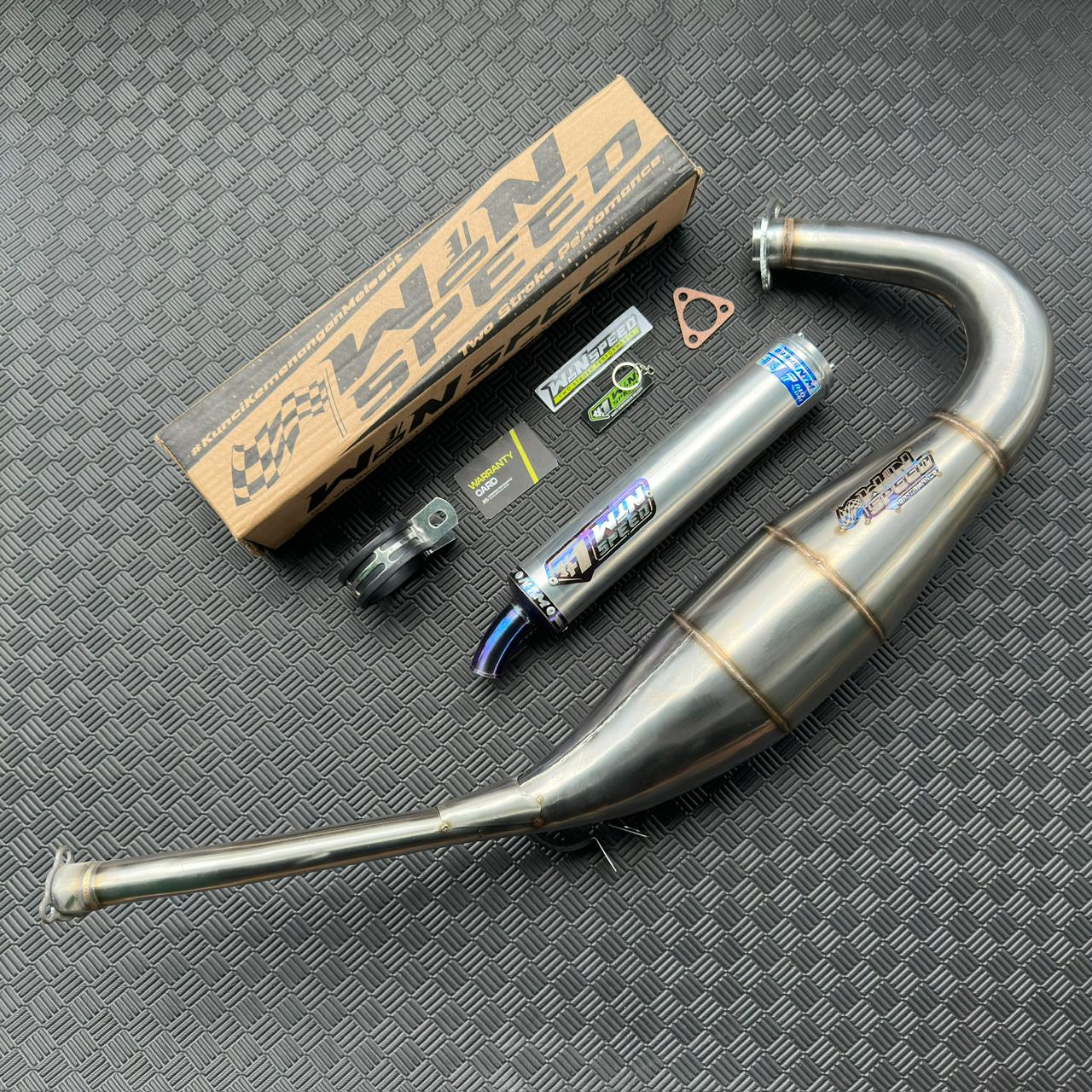Fullsystem Silencer Polished Aluminium Logo List Stainlees Purple , Exhaust Chamber Standar, Stainless Press , KR150, KRR150, KRR150ZX, Serpico - Image 3