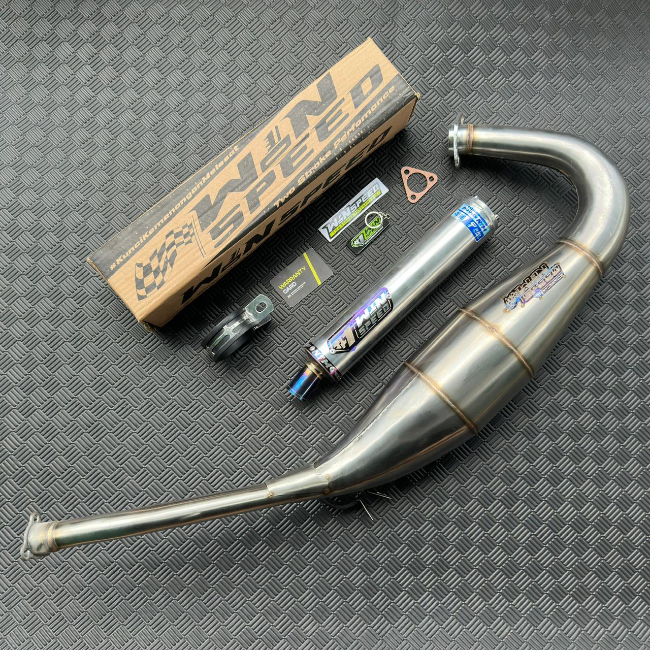 Fullsystem Silencer Polished Aluminium Logo List Stainlees Purple , Exhaust Chamber Standar, Stainless Press , KR150, KRR150, KRR150ZX, Serpico - Image 5