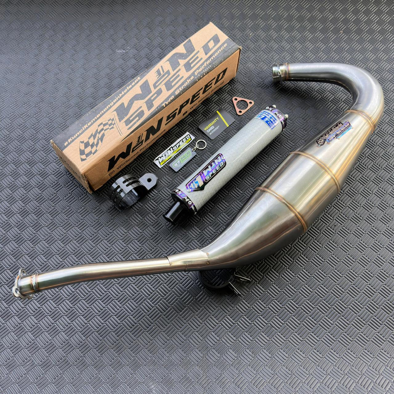 Fullsystem Silencers Carbon Hexagon Texalium Glossy , Exhaust Chamber Standar, Stainless Press , KR150, KRR150, KRR150ZX, Serpico - Image 3