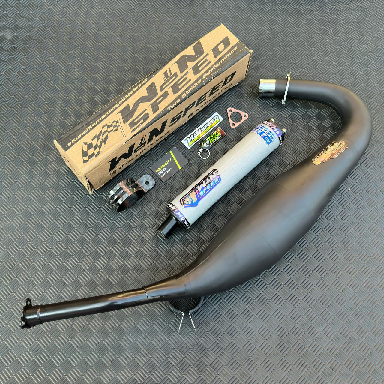Fullsystem Silencers Carbon Hexagon Silver Texalium , Exhaust Chamber Step Standar, Clearcoated Mild Steel Black Coating, KR150, KRR150, KRR150ZX, Serpico - Image 4