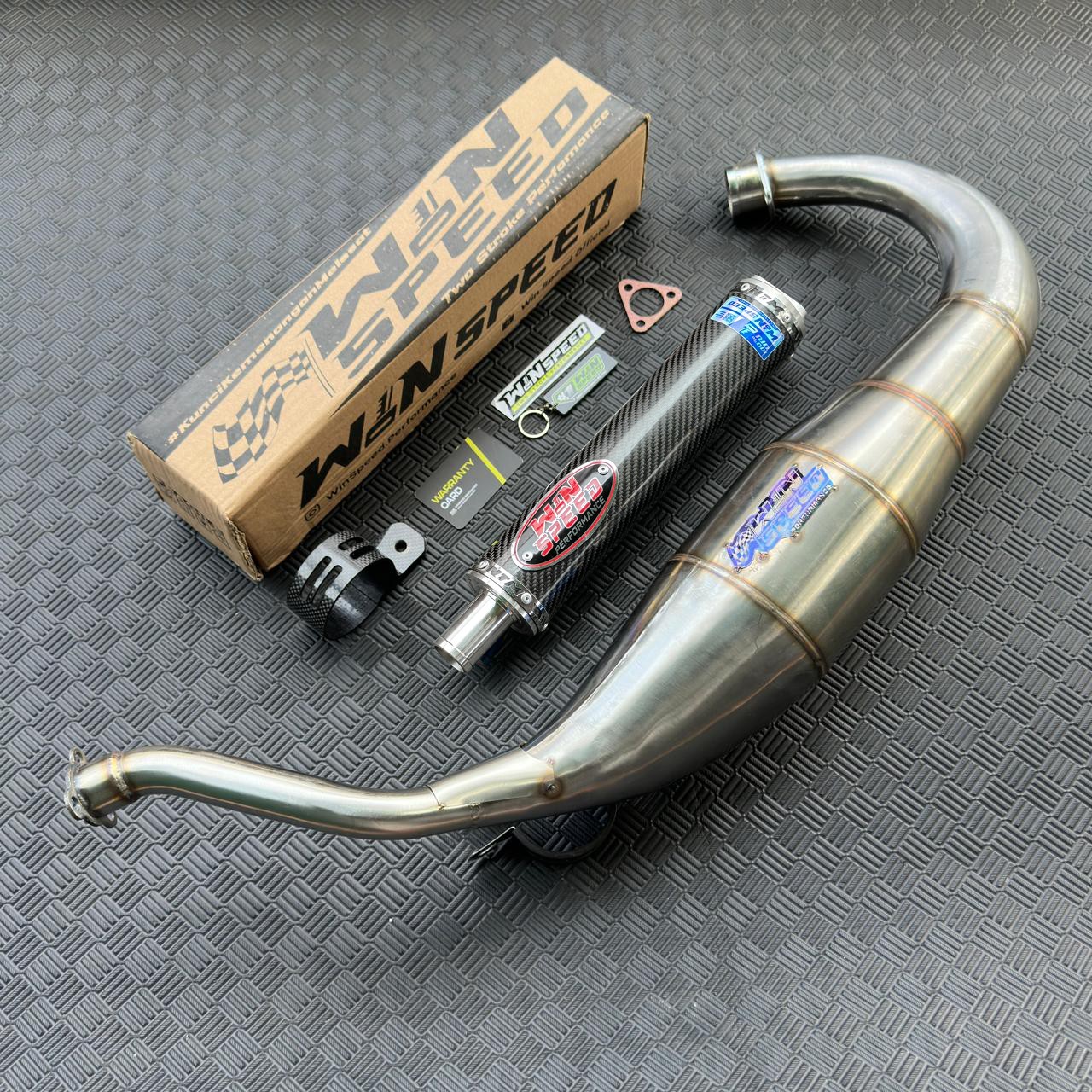 Fullsystem Silencers Carbon Twill Series , Exhaust Chamber Cobra Medium, Stainless Press , KR150, KRR150, KRR150ZX, Serpico - Image 2