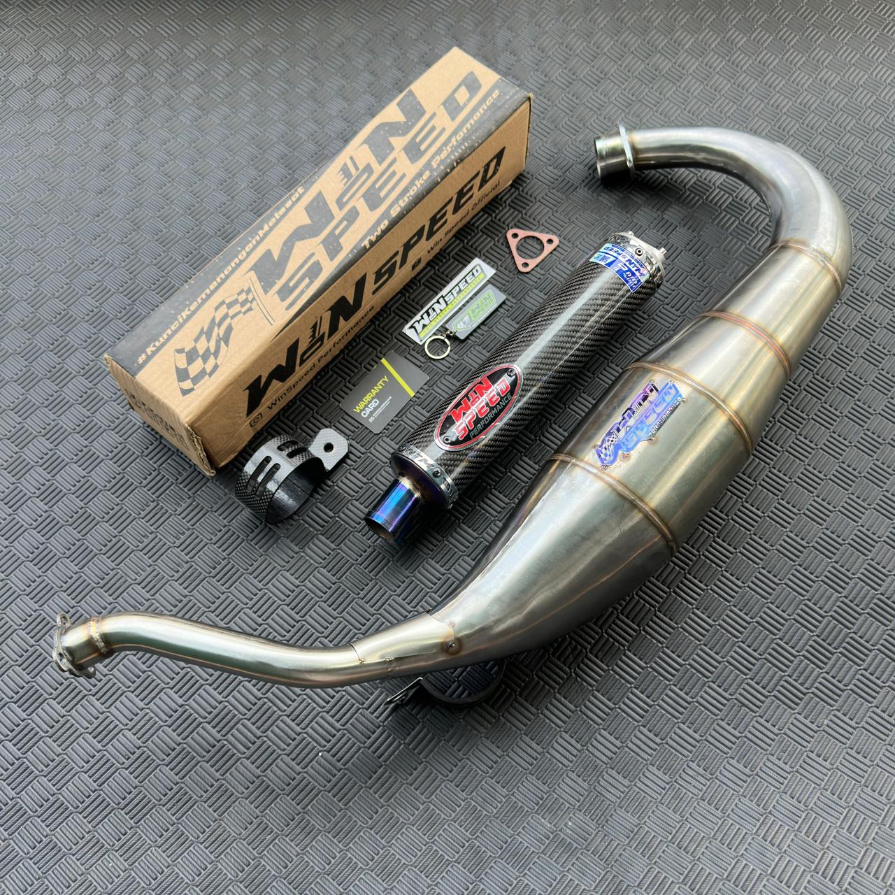 Fullsystem Silencers Carbon Twill Series , Exhaust Chamber Cobra Medium, Stainless Press , KR150, KRR150, KRR150ZX, Serpico - Image 5