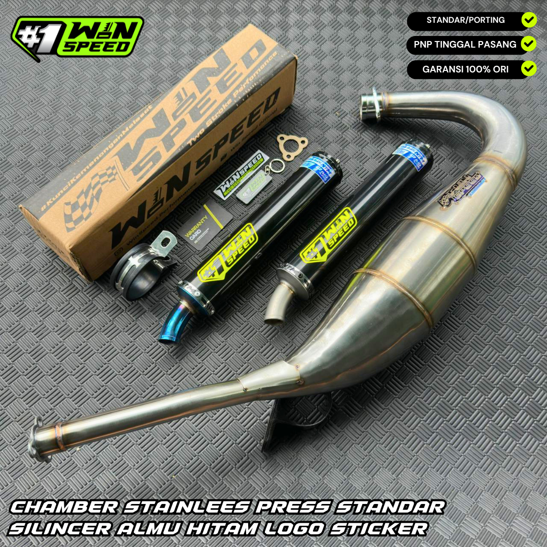 Fullsystem Silencers Alumunium Logo Sticker Emboss , Exhaust Chamber Standar, Stainless Press , KR150, KRR150, KRR150ZX, Serpico