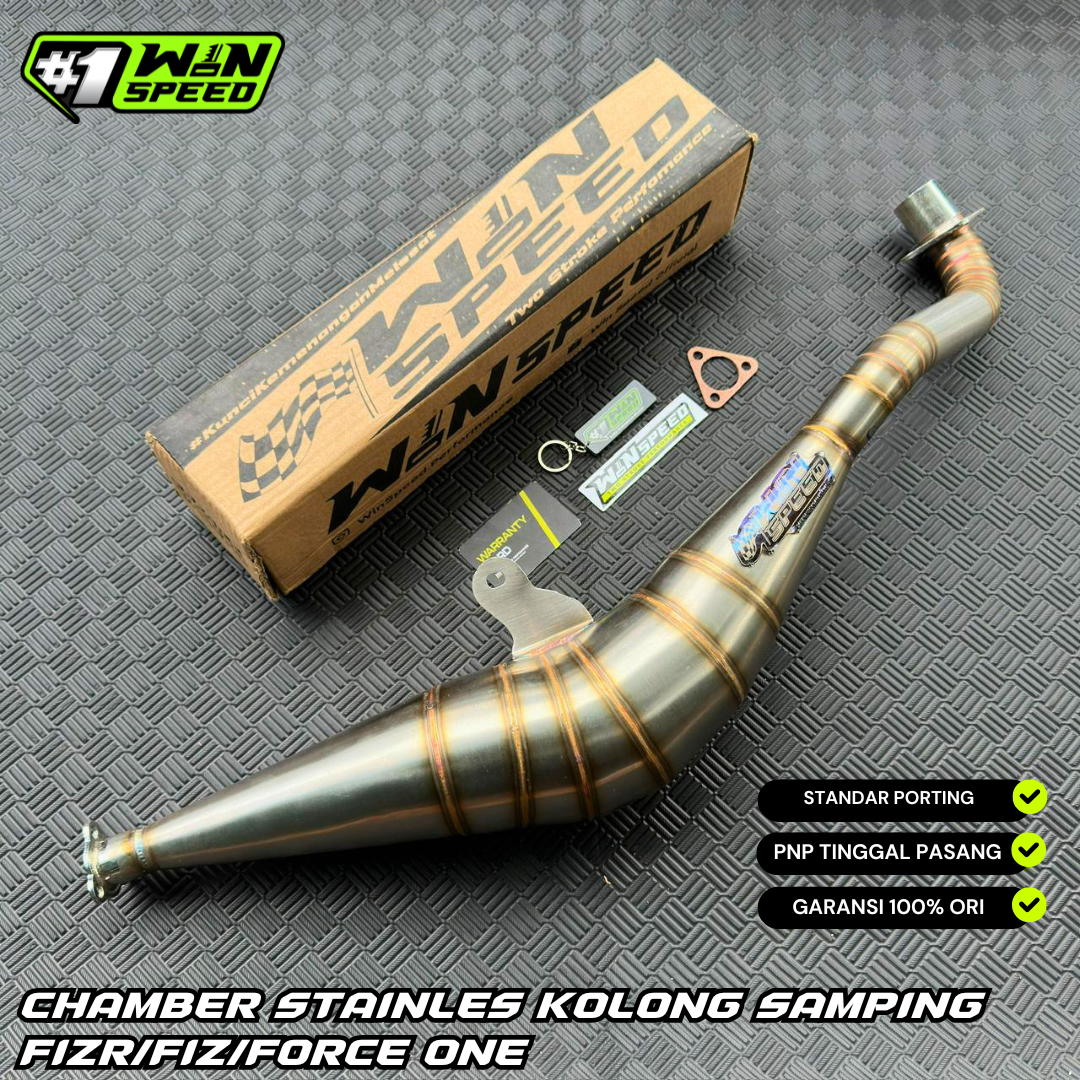 Set, Exhaust Chamber Side Undercarriage Model, Stainless Bending Neck , F1ZR, FIZ, FORCE ONE WINSPEED