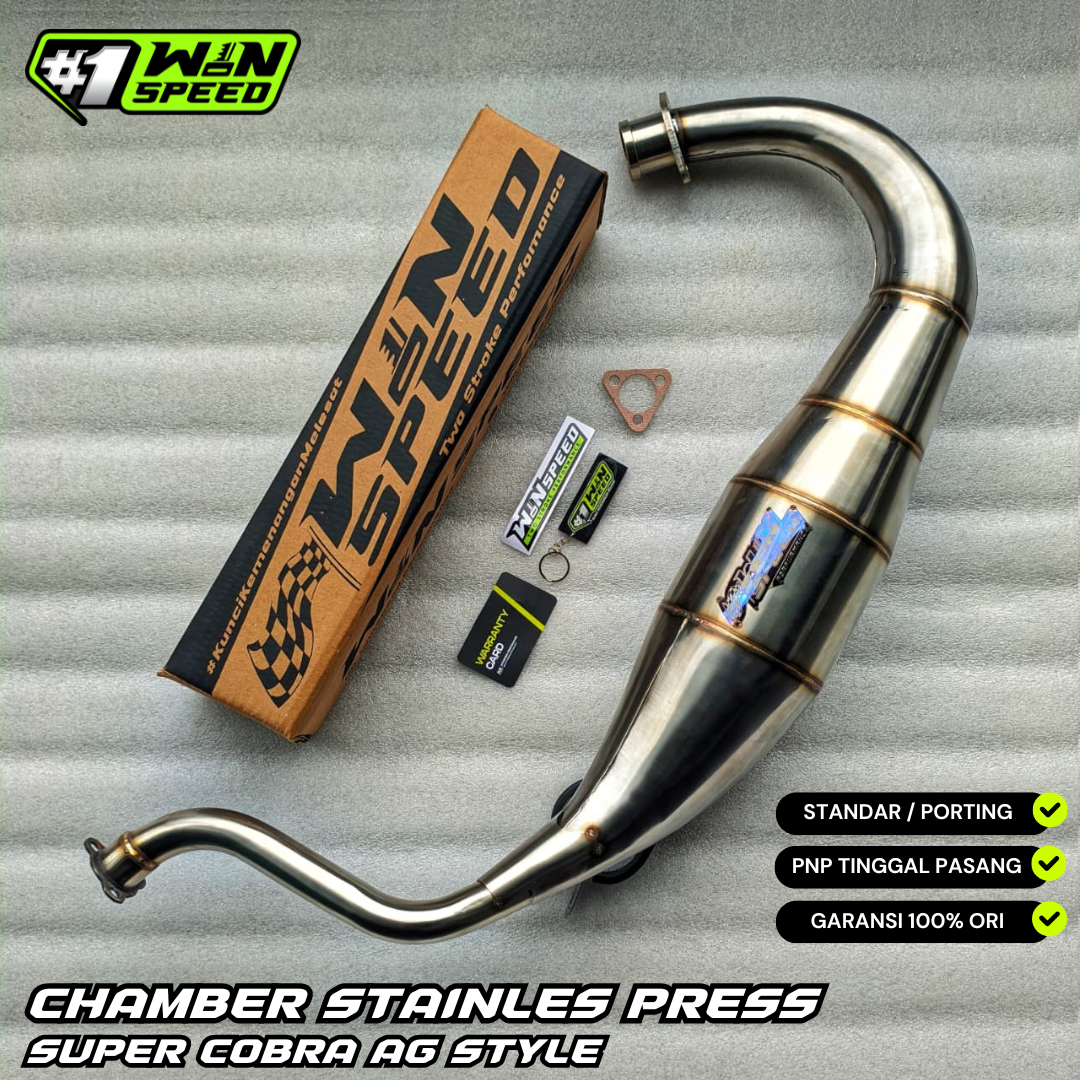 Set, Exhaust Chamber Super Cobra, Stainless , KR150, KRR150, KRR150ZX, Serpico