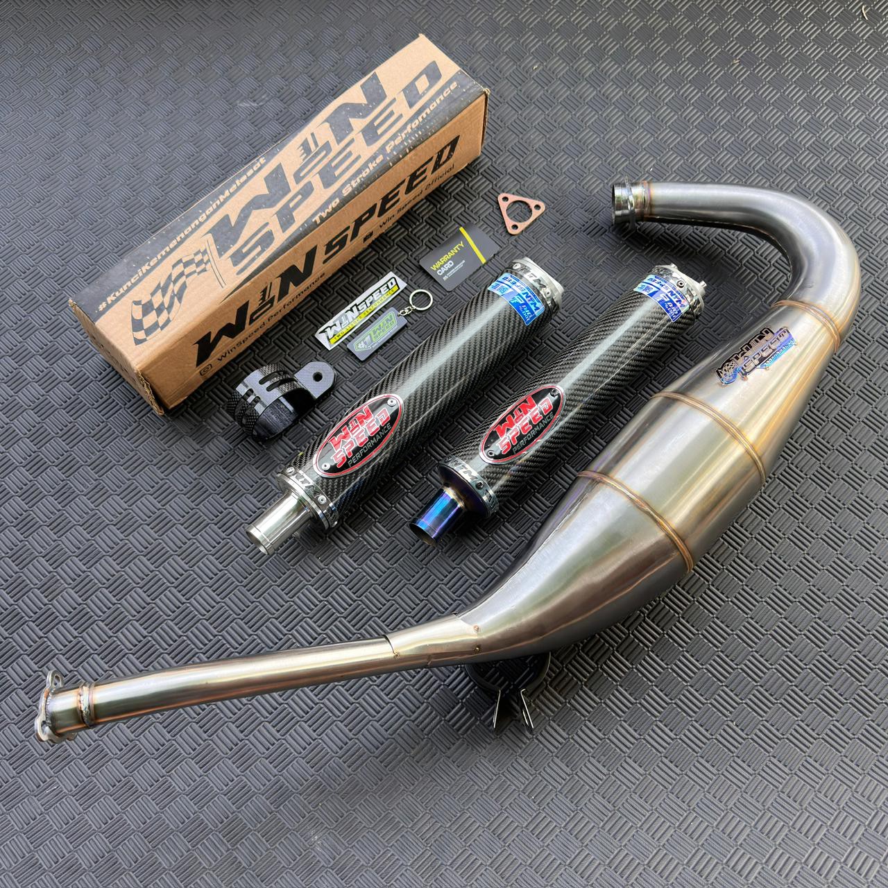 Fullsystem Silencers Carbon Twill Series , Exhaust Chamber Standar, Stainless Press , KR150, KRR150, KRR150ZX, Serpico
