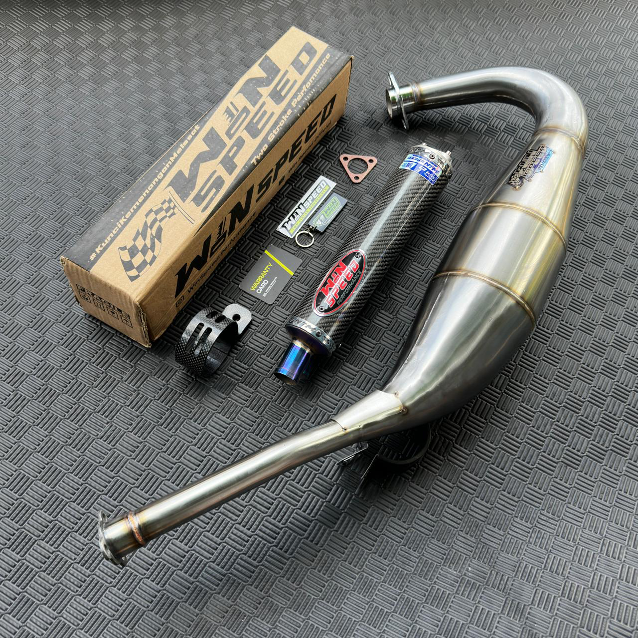 Fullsystem Silencers Carbon Twill Series , Exhaust Chamber Standar, Stainless Press , KR150, KRR150, KRR150ZX, Serpico - Image 3