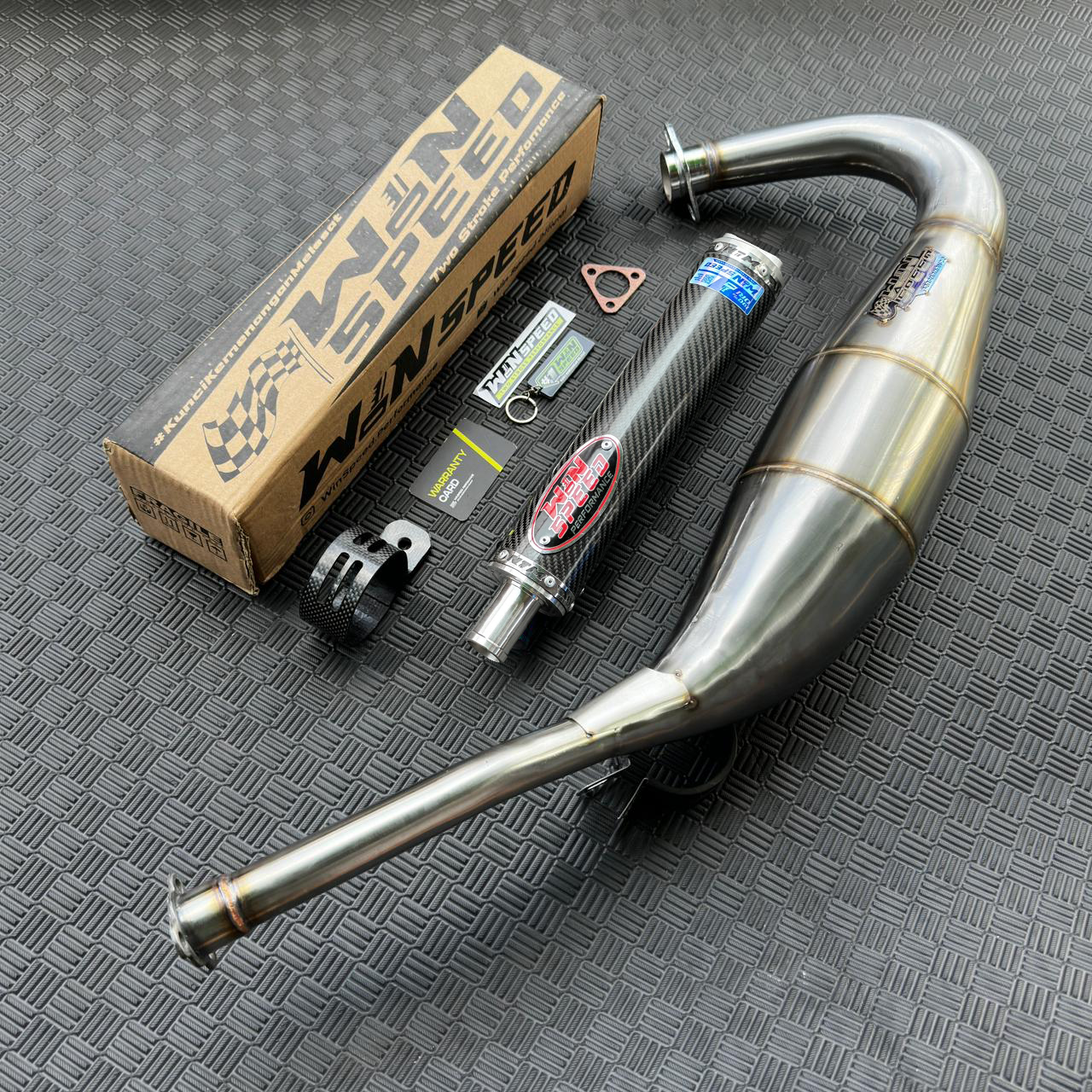 Fullsystem Silencers Carbon Twill Series , Exhaust Chamber Standar, Stainless Press , KR150, KRR150, KRR150ZX, Serpico - Image 2