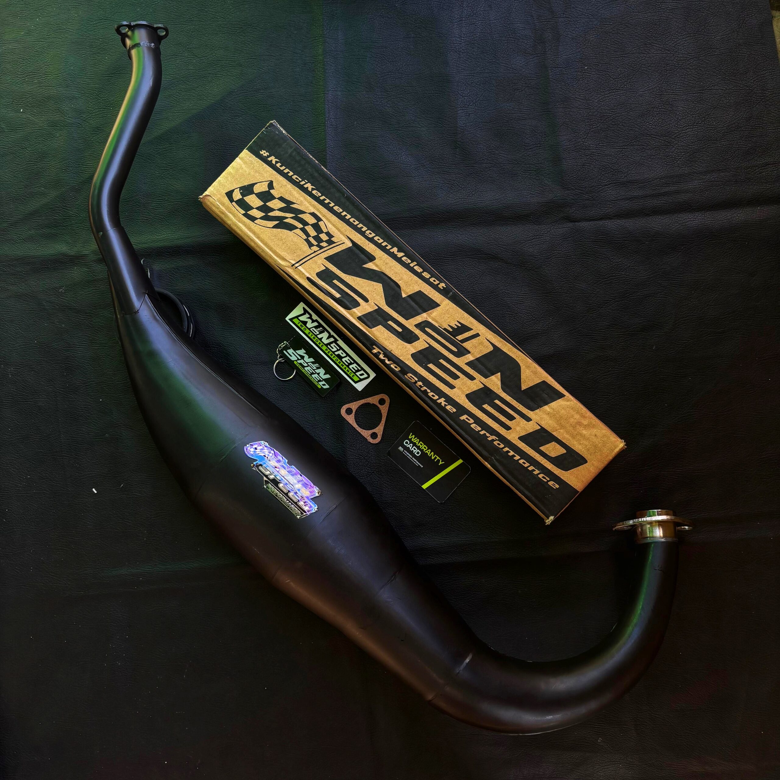 Set, Exhaust Chamber Semi Cobra, Clearcoated mild steel black coating , KR150, KRR150, KRR150ZX, Serpico