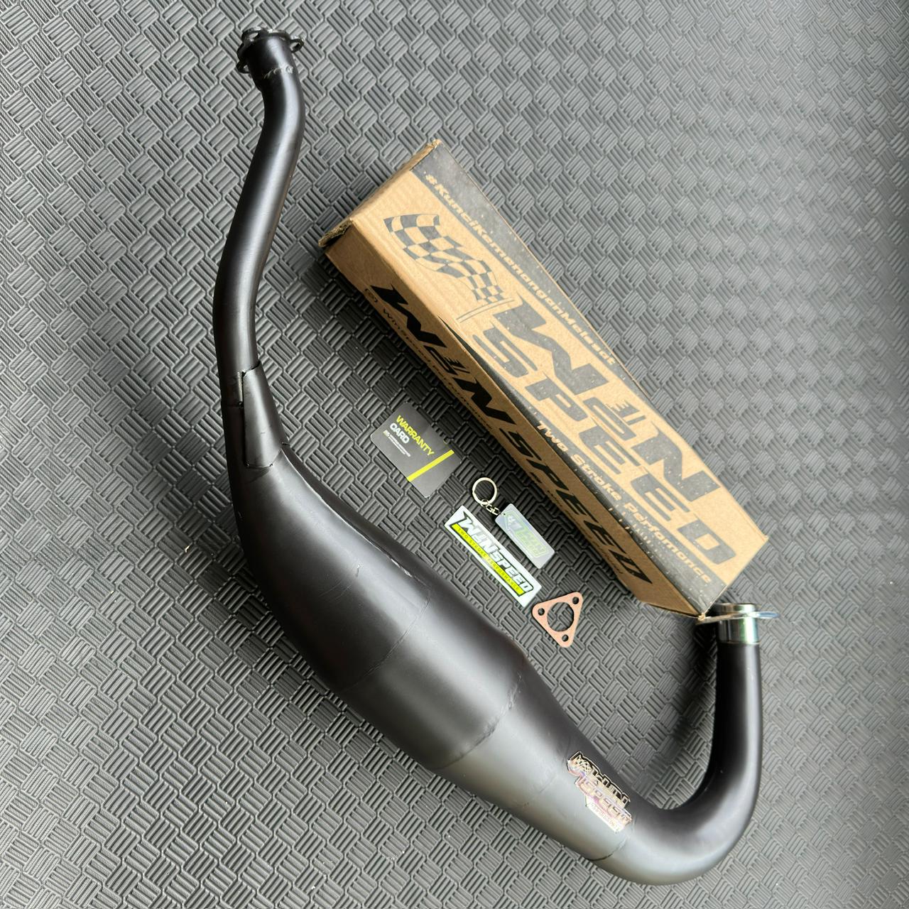 Set, Exhaust Chamber Semi Cobra, Clearcoated mild steel black coating , KR150, KRR150, KRR150ZX, Serpico - Image 3