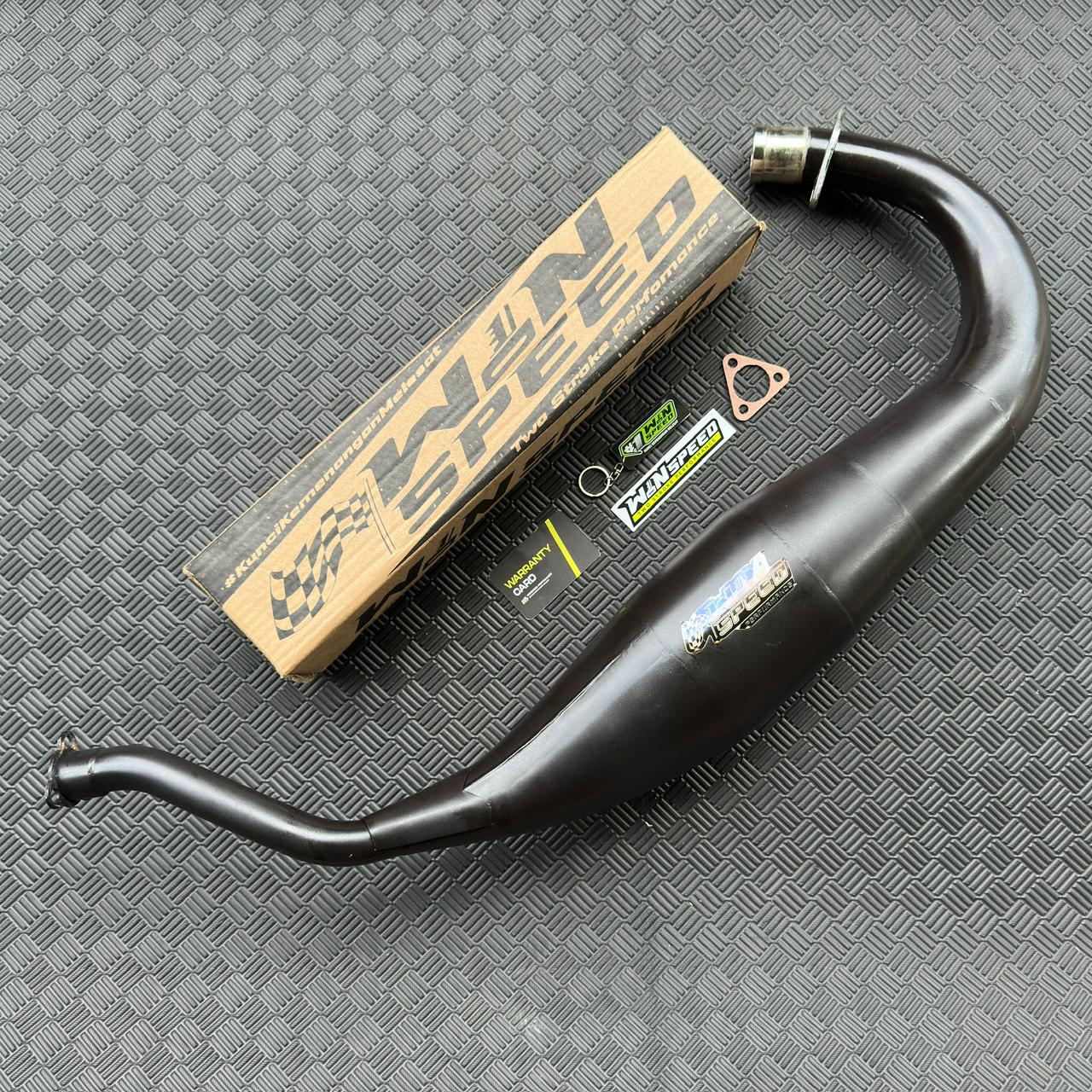Set, Exhaust Chamber Semi Cobra, Clearcoated mild steel black coating , KR150, KRR150, KRR150ZX, Serpico - Image 2