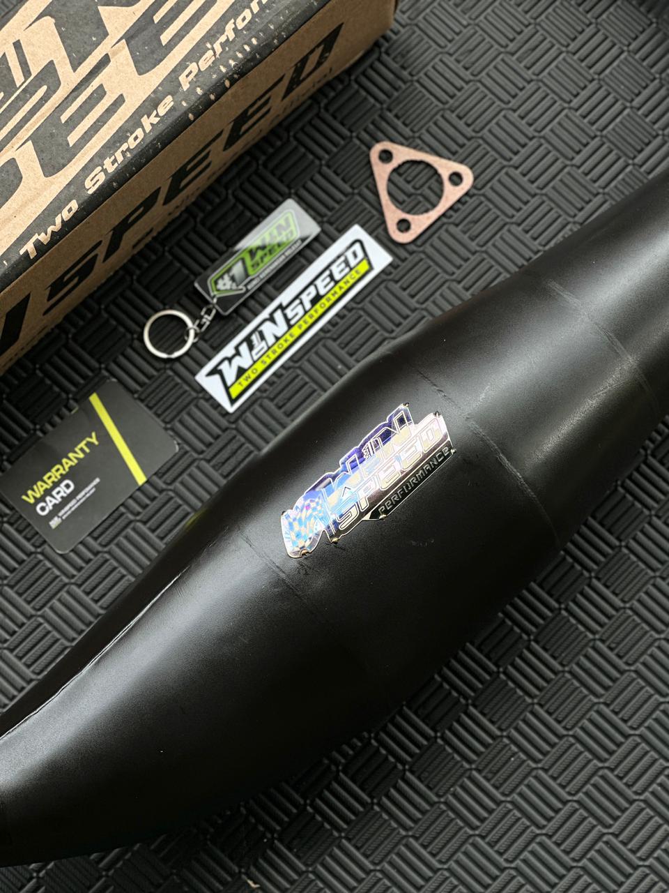 Set, Exhaust Chamber Semi Cobra, Clearcoated mild steel black coating , KR150, KRR150, KRR150ZX, Serpico - Image 6