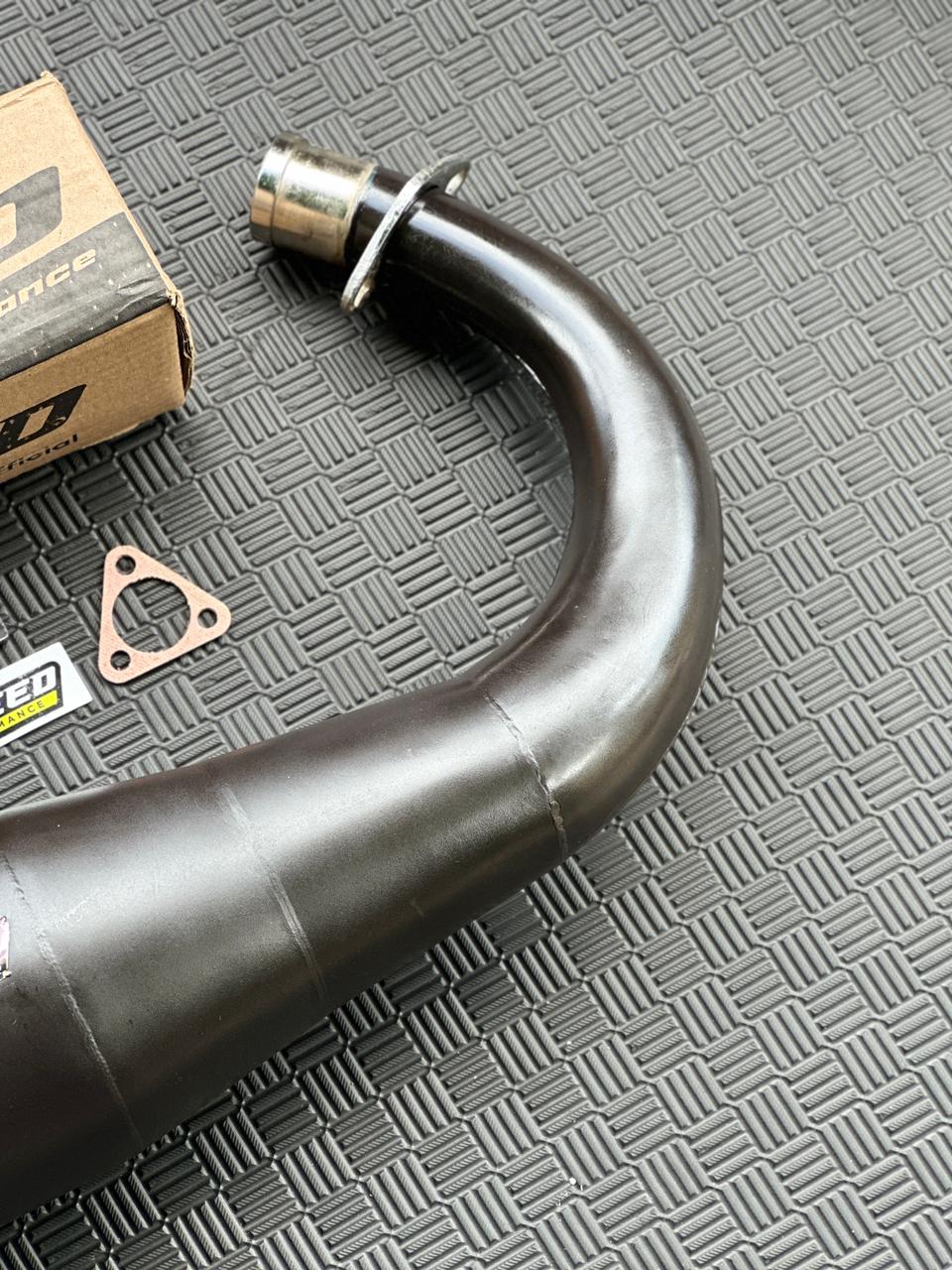 Set, Exhaust Chamber Semi Cobra, Clearcoated mild steel black coating , KR150, KRR150, KRR150ZX, Serpico - Image 5