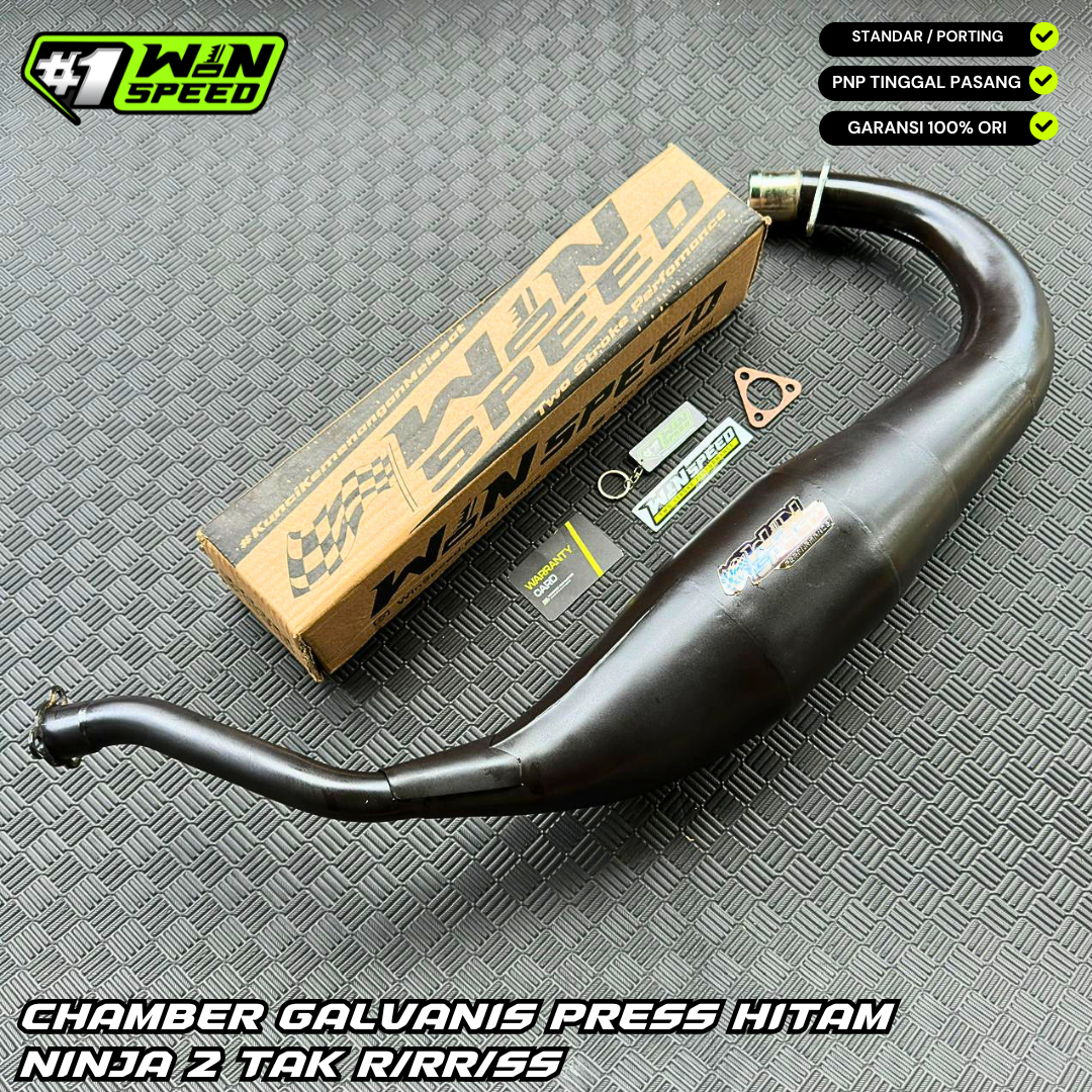 Set, Exhaust Chamber Semi Cobra, Clearcoated mild steel black coating , KR150, KRR150, KRR150ZX, Serpico